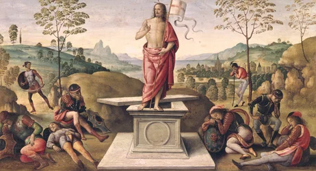 De verrijzenis van Christus, uit het klooster van San Pietro, Perugia, 1496-98